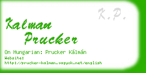 kalman prucker business card